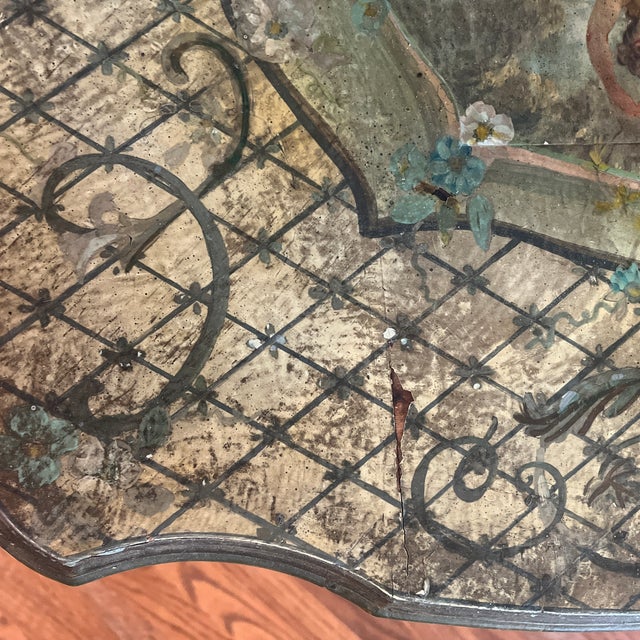 Handpainted and Decoupage Accent Table For Sale - Image 9 of 11