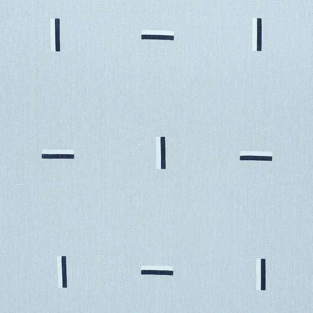 Schumacher X Caroline Z Hurley Icehouse Fabric in Sky For Sale