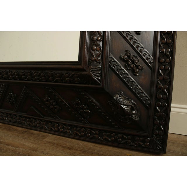Coffee Henredon Ralph Lauren Large Carved Wood Frame Mirror For Sale - Image 8 of 13