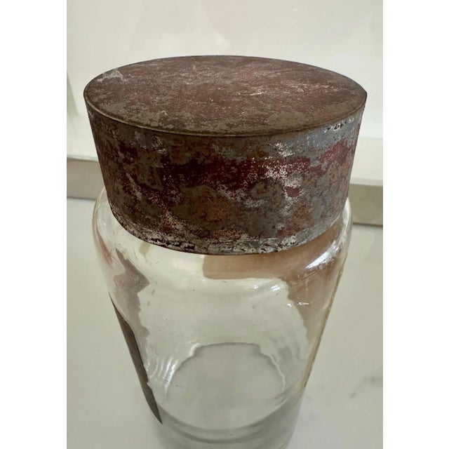 Late 19th Century Antique French Apothecary Jar “Acide Borique Pulv:” – 19th Century Glass Pharmacy Bottle With Original Label For Sale - Image 5 of 7