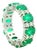 Colombian Emerald and Diamond 18k White Gold Full Eternity Band Ring, Size 6.5 For Sale