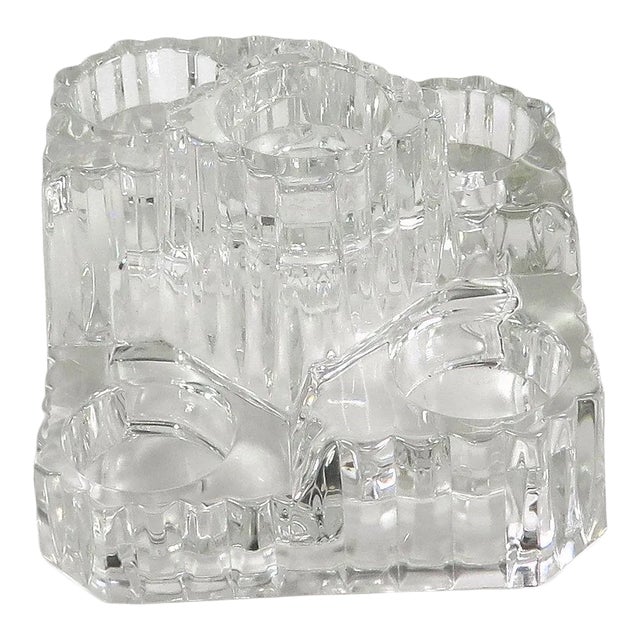 Vintage 1970s 5 Votive Crystal Candle Holder For Sale
