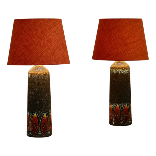 Large Vintage Swedish Ceramic Lamps from Tilgmans Company, 1960s, Set of 2 For Sale