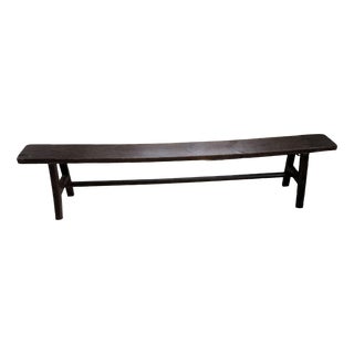 Antique Bench in Dark Patinated Pine, 1890s For Sale