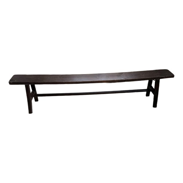 Antique Bench in Dark Patinated Pine, 1890s For Sale