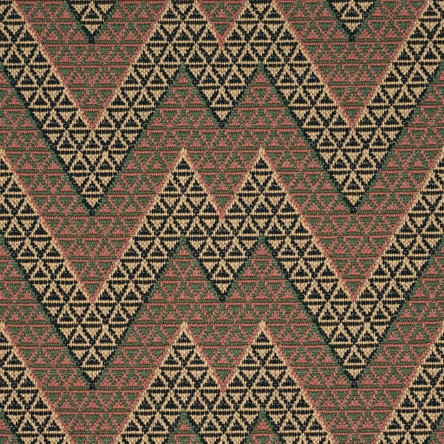 Schumacher SAMPLE - Schumacher Alpine Peaks Chevron Fabric In Terracotta Desert For Sale - Image 4 of 4