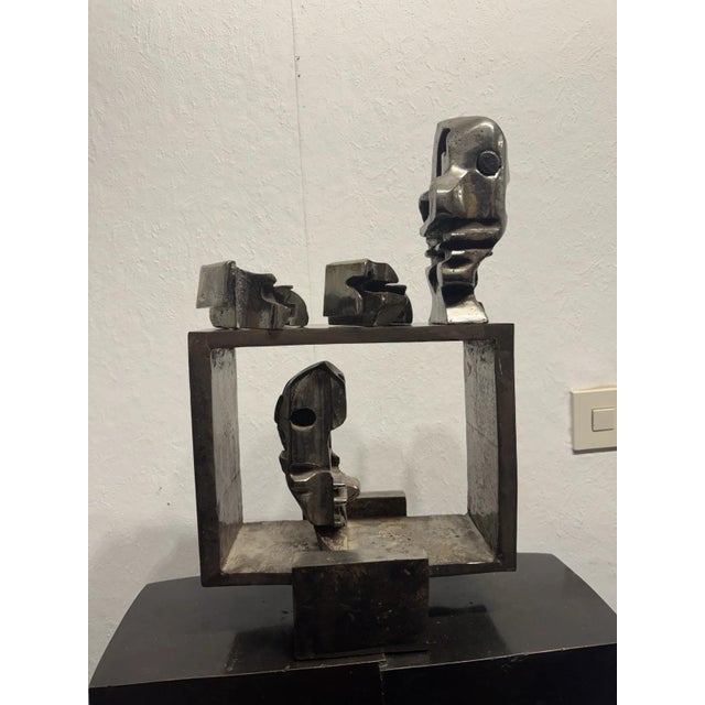 1970s Vintage Metal Face, 1974 For Sale - Image 5 of 13