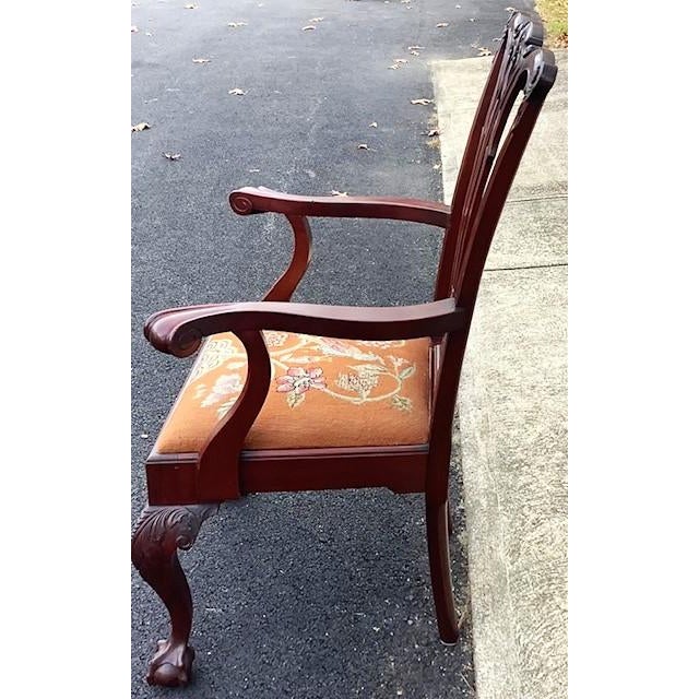 Wood Early 20th Century Mahogany Chippendale Style Armchair For Sale - Image 7 of 7