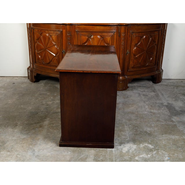 Brown 19th Century English Georgian Period Mahogany Desk with Ten Graduating Drawers and Shelf For Sale - Image 8 of 12