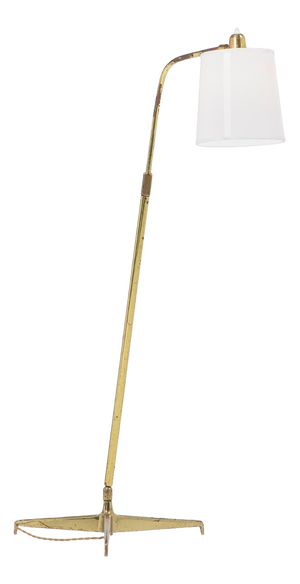 Model 301 Floor Lamp in Beige Cone-Shaped Tripod Base by Angelo Ostuni for Oluce, 1950s