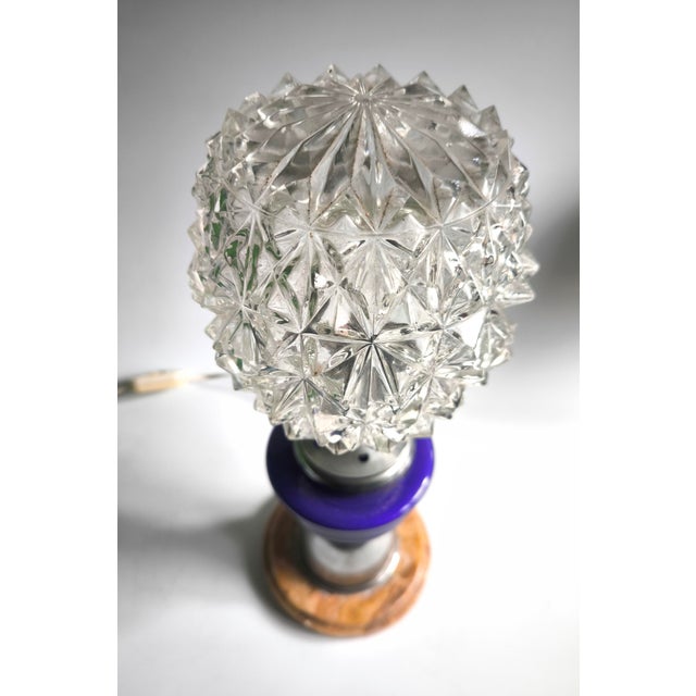 1950s Mid-Century Lamp Made of Glass, Onyx, and Marble For Sale - Image 13 of 15
