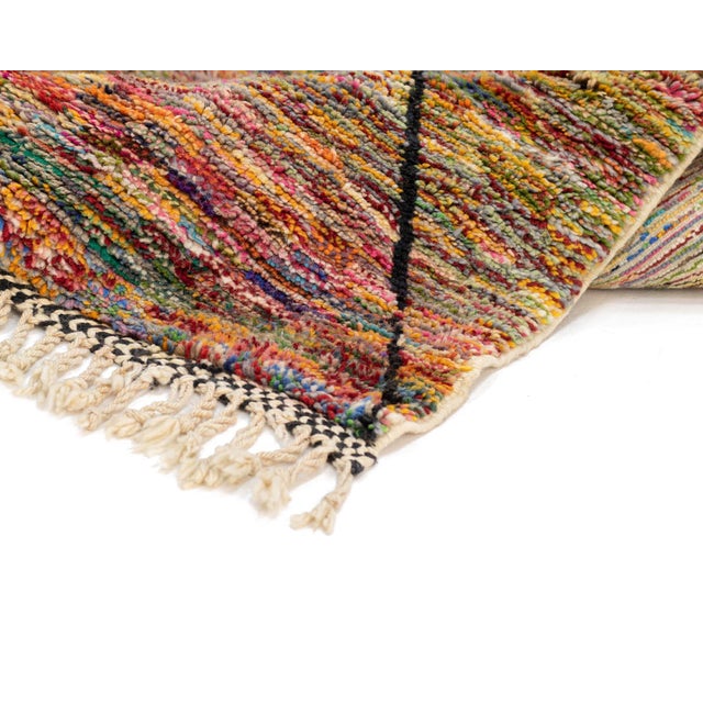 Brown Hand-Knotted Wool Rug by Azele Studio For Sale - Image 8 of 9