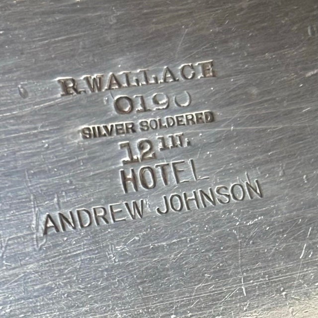 1940s Silver Platter Lid Hotel Andrew Johnson For Sale - Image 11 of 11
