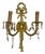 Vintage Brass and Lead Crystal Wall Lamp from Palwa, 1950s For Sale