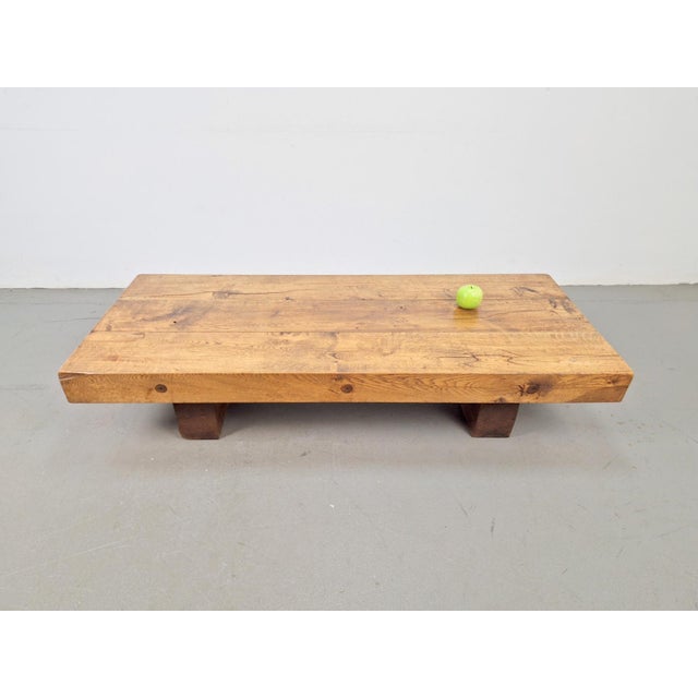 1960s Brutalist Rectangular Oak Coffee Table, 1960s For Sale - Image 5 of 11