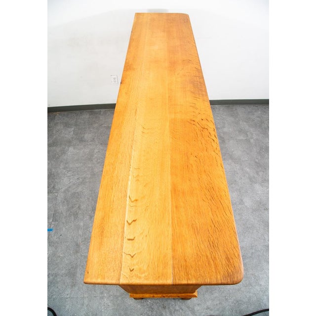 Mid Century Danish Modern Cabinet Credenza Glass Henning Kjernulf White Oak, Attributed For Sale - Image 4 of 12