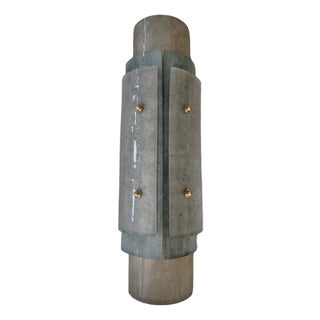 Murano Aquamarine Green Art Glass and Brass Wall Light and Sconces, 2000 For Sale