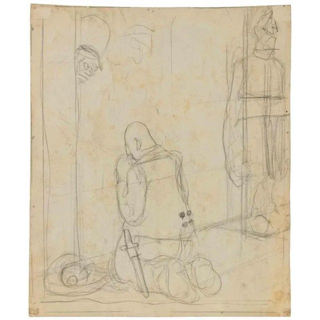 The Prayer is a modern artwork realized by Gabriele Galantara (1865-1937) in 1908. Pencil on paper. Good conditions and...