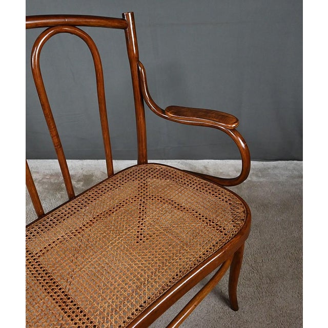 Bent Beechwood Bench from J&J Kohn, Early 20th Century For Sale - Image 6 of 18