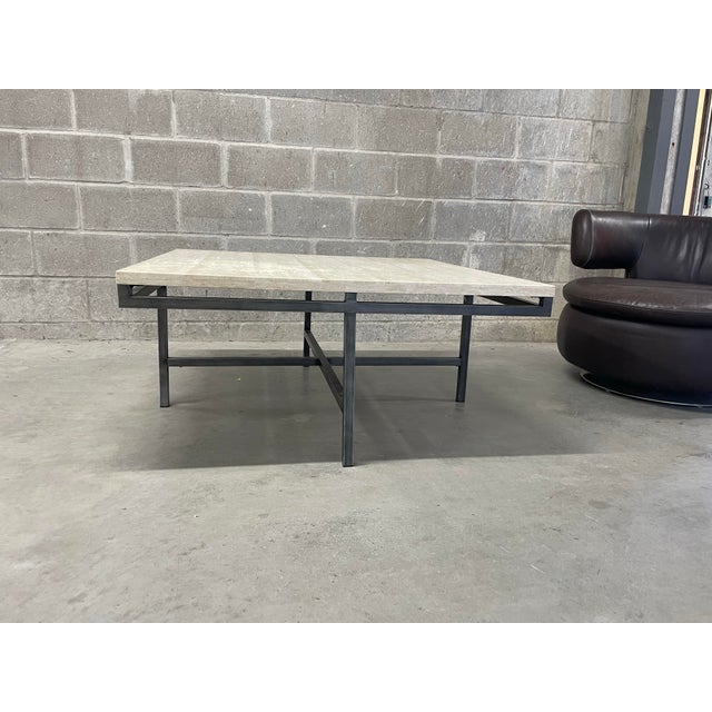 1990s Square Travertine Coffee Table For Sale - Image 5 of 8