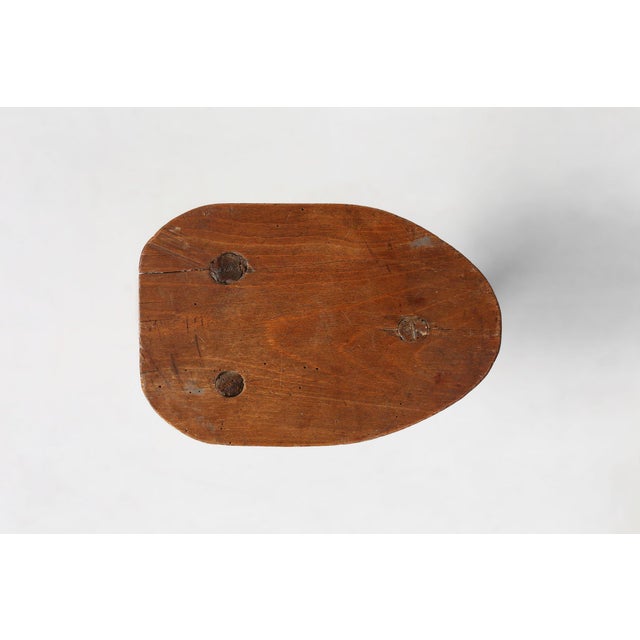 Rustic Wooden Tripod Stool, France, 1920s For Sale - Image 4 of 11