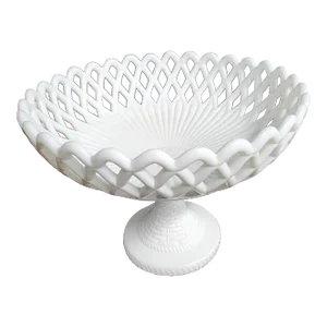 Antique Late 19th Century American Fine Opalescent Glass Footed Cake Dish