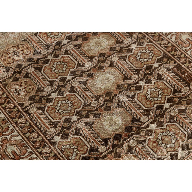 Traditional 19th Century Antique Malayer Wool Runner Rug With Geometric Trellis Motif For Sale - Image 3 of 10
