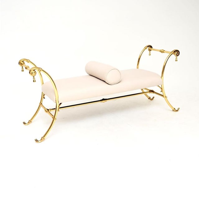Vintage French Brass Bench, 1970s For Sale - Image 10 of 10