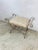 This lovely bench has a wonderful patina on the iron. It is slightly whitewashed with gold flecks throughout. The new...