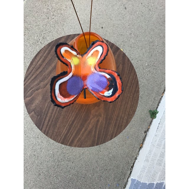 1960s Curtis Jeré Trio of Orange Enamel and Metal Butterflies, Mid-Century Modern - Set of 4 For Sale In Denver - Image 6 of 9