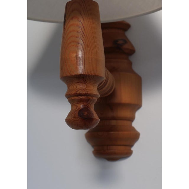 Large Scandinavian Modern Wall Sconces in Pinewood, Denmark, 1970s, Set of 2 For Sale - Image 6 of 15