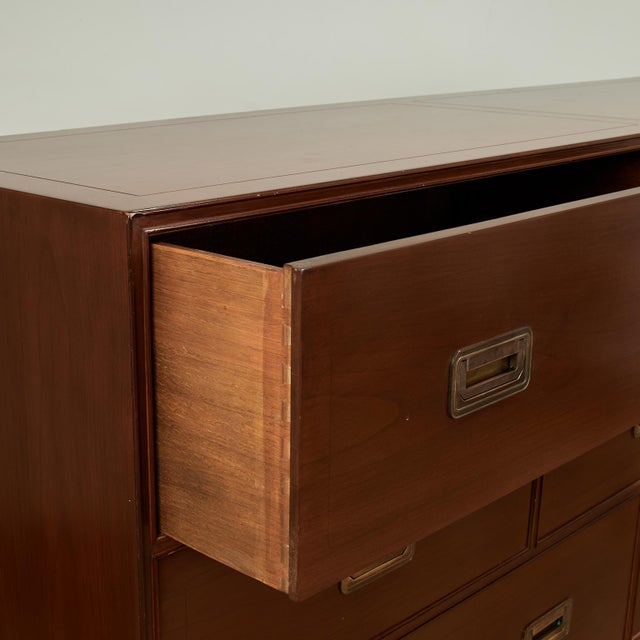 Vintage Campaign Style Chest of Drawers by Baker For Sale - Image 12 of 18