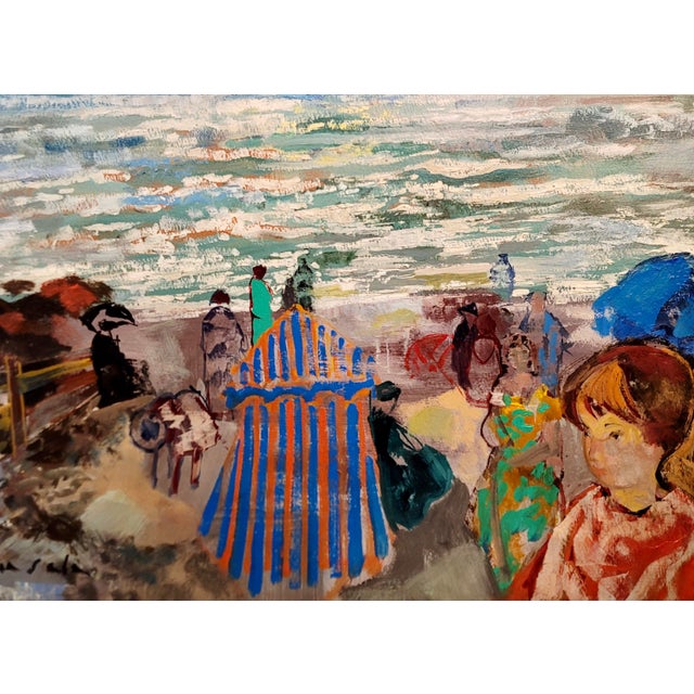 Emilio Grau-Sala -Le Havre Beach North of France 1965 Oil Painting For Sale - Image 4 of 12