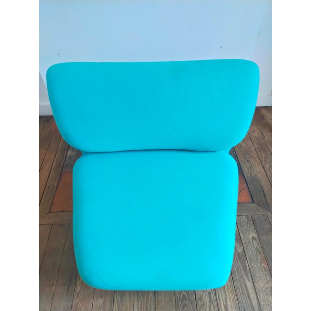 Blue Armchair by Henri Etienne Martin, 1960s For Sale - Image 4 of 10