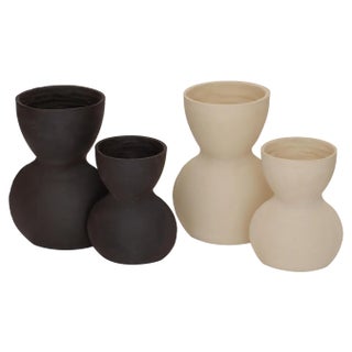 Black and White Unira Lamps by Ia Kutateladze, Set of 4 For Sale