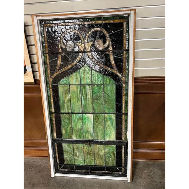Antique Early 19th Century Leaded Glass Window Panel For Sale - Image 10 of 11