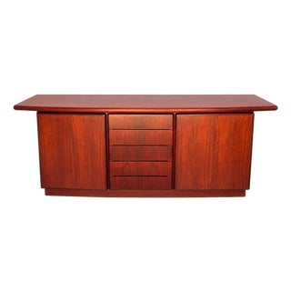 Skovby Danish Modern Curved-Front Sideboard With Five Drawers For Sale