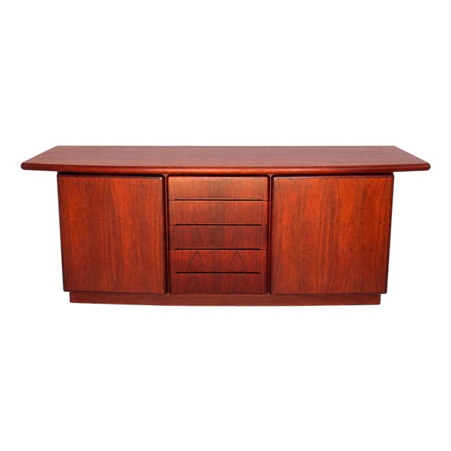 Skovby Danish Modern Curved-Front Sideboard With Five Drawers For Sale