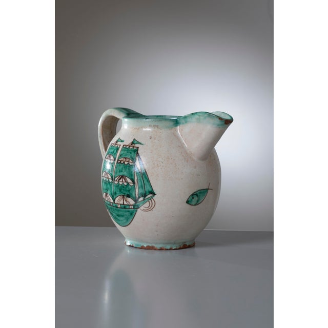 Modernist Ceramic Pitcher from M.A.C.S. Vietri, Italy, 1930s For Sale - Image 4 of 10