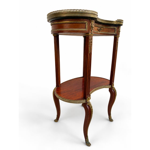 19th Century Louis XV Transition Mahogany Kidney Console Table For Sale - Image 3 of 14