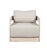 Paradiso Outdoor Teak Natural Look Swivel Chair - Gray Fabric For Sale - Image 4 of 9
