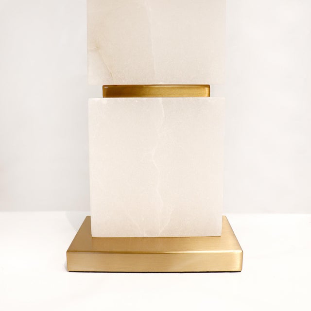 2020s Pasargad Home Imperial Marble & Metal Table Lamp For Sale - Image 5 of 8