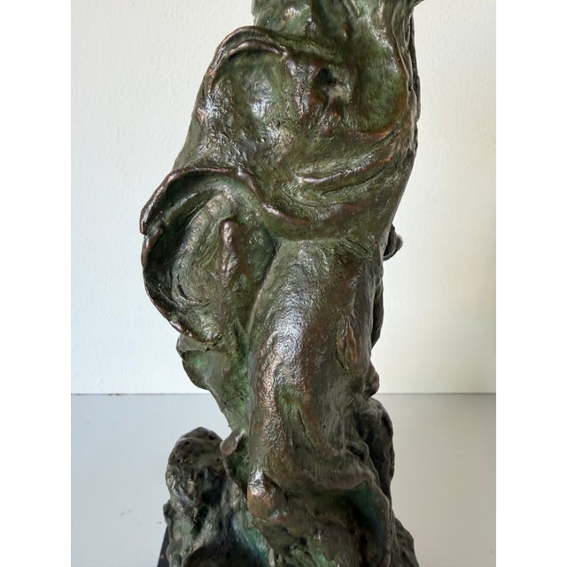 1950's George Koras Abstract Female Bronze Sculpture on Black Wood Base For Sale In Miami - Image 6 of 13