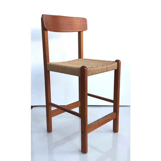 Vintage Danish Modern Counter Stool For Sale - Image 4 of 10