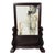 Late 20th Century Chinese Art Hardwood and Marble Dream Stone Mini Table Screen For Sale