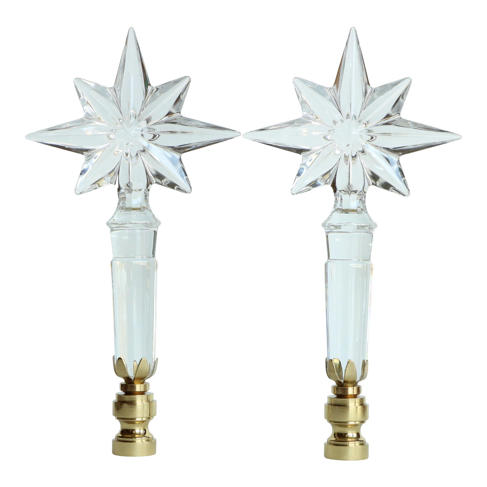 Waterford Crystal Starburst Lamp Finials a Pair Chairish