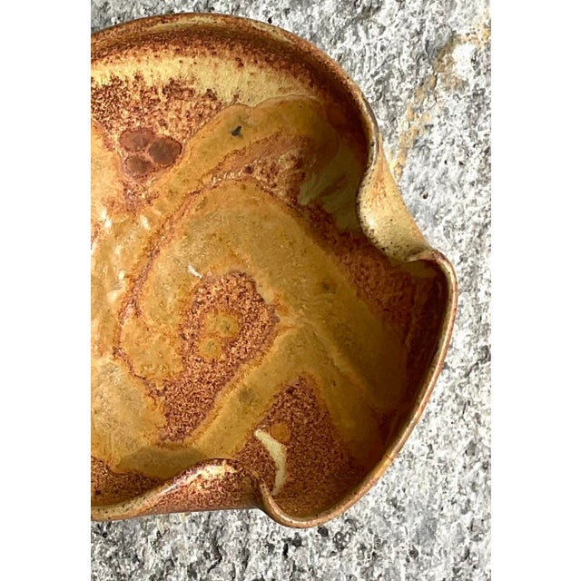 Ceramic Vintage Boho Studio Pottery Bowl For Sale - Image 7 of 12