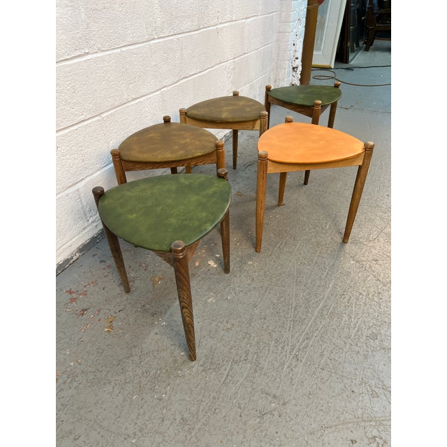 Lu Van Inc. Mid-Century Reversible Stacking Table Stools Attributed to Lu Van Circa 1960s For Sale - Image 4 of 7
