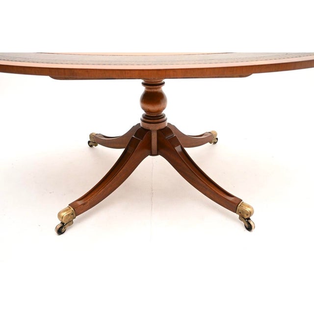 Antique Regency Leather Top Coffee Table, 1950 For Sale - Image 9 of 10