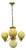 Art Deco Brass and Opaline Glass Chandelier, 1930s For Sale